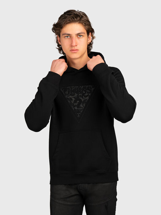 Black sweatshirt with logo embroidery