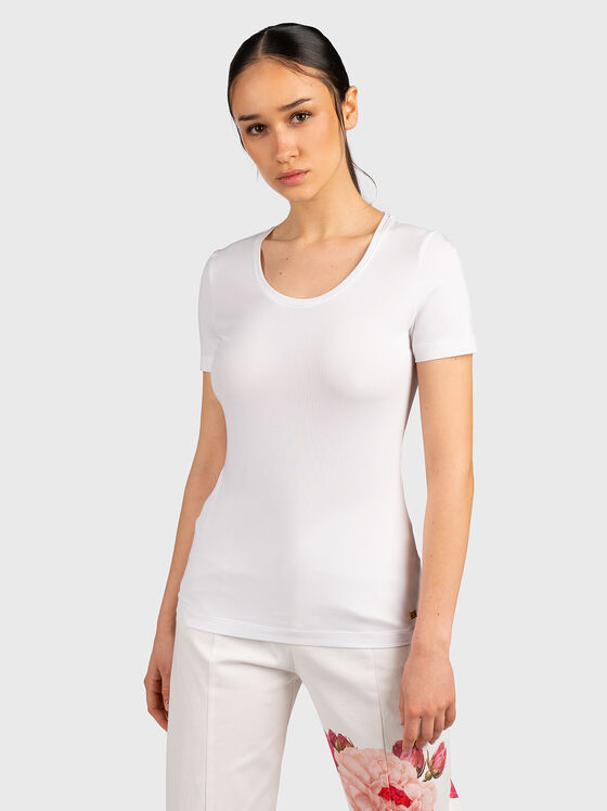 Λευκό βαμβακέρο μπλουζάκι - 1