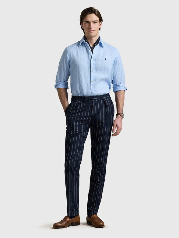 Linen shirt with logo embroidery - 1