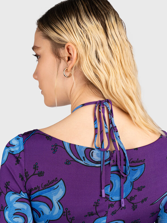 Purple dress with contrasting print - 2