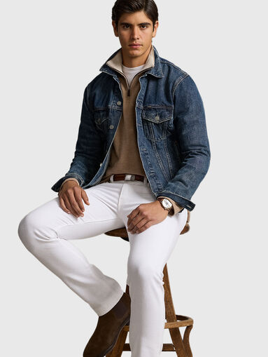 Sweater in cotton with zip collar - 4