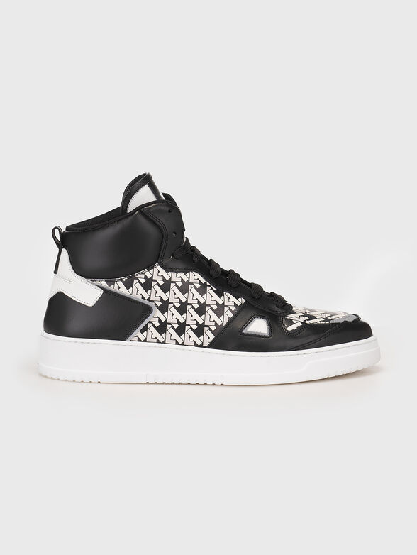 Logo-motif leather sneakers - 0