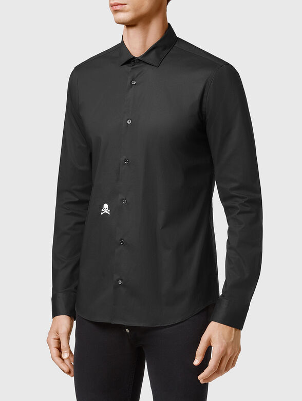 Black shirt SUGAR DADDY with embroidered detail - 0