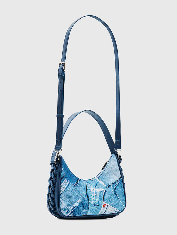 Bag with denim prind and long strap - 2