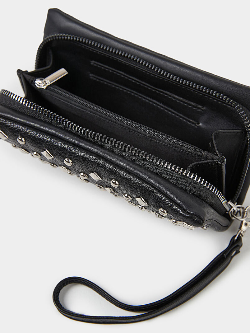 MORGAN black purse with studs and handle - 3