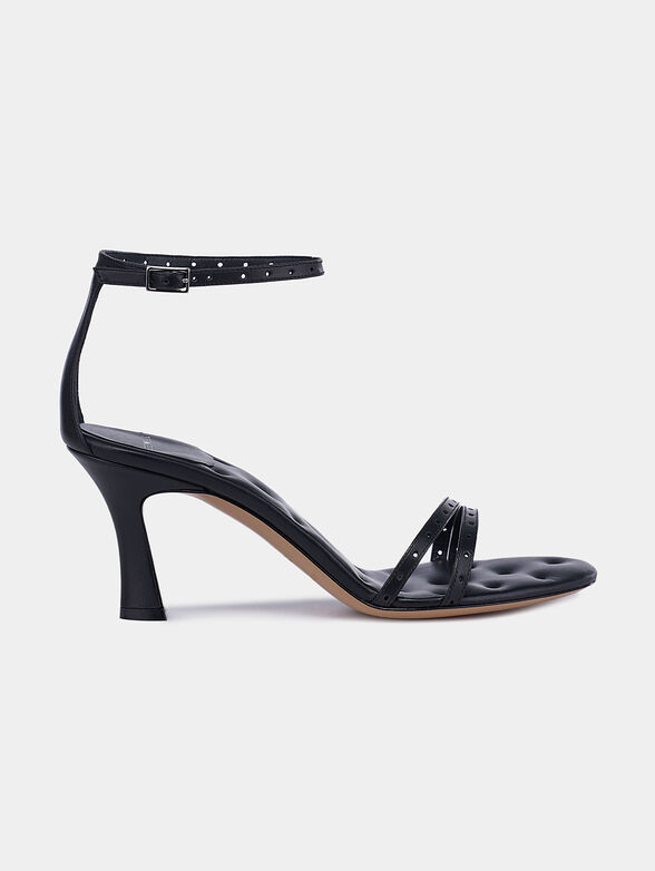 Leather sandals in black - 1