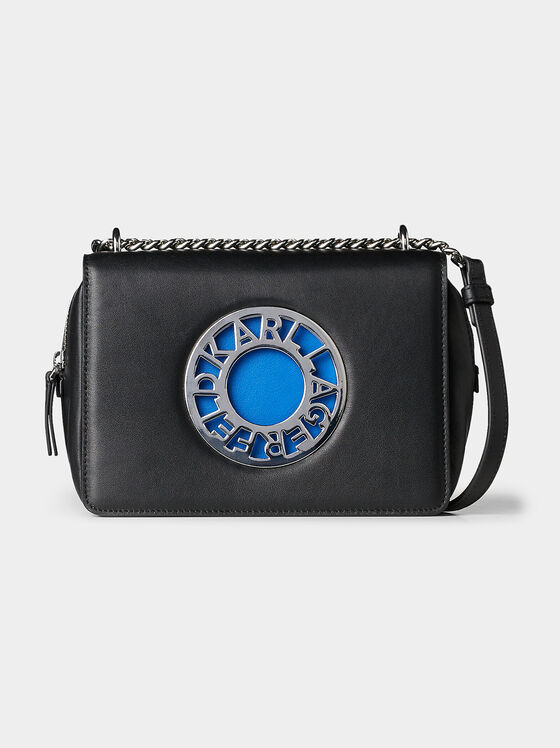 K/DISK black crossbody bag with blue accent - 1