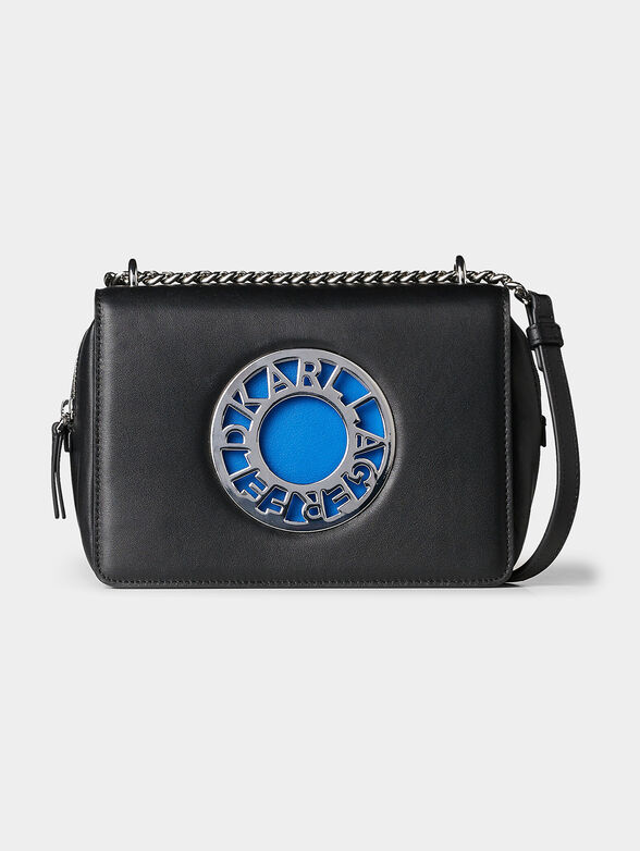 K/DISK black crossbody bag with blue accent - 1
