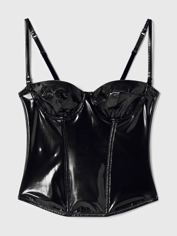 VINYL black top with glossy texture - 4