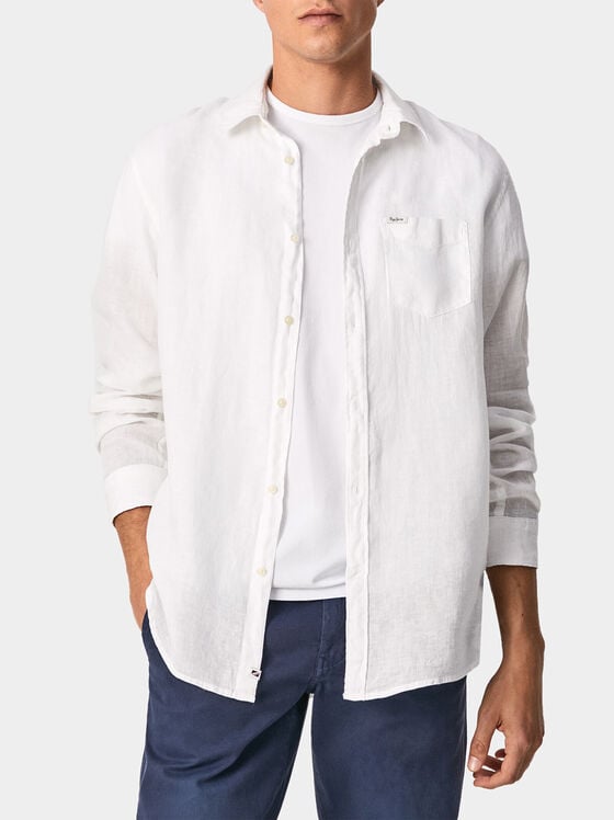 Λευκό λινό πουκάμισο PARKERS - 1