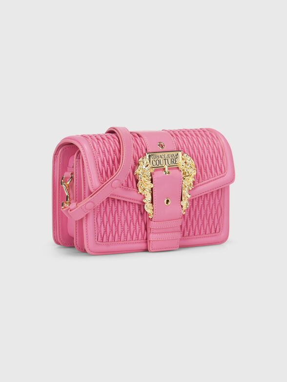 Quilted-effect crpssbody bag in pink - 5