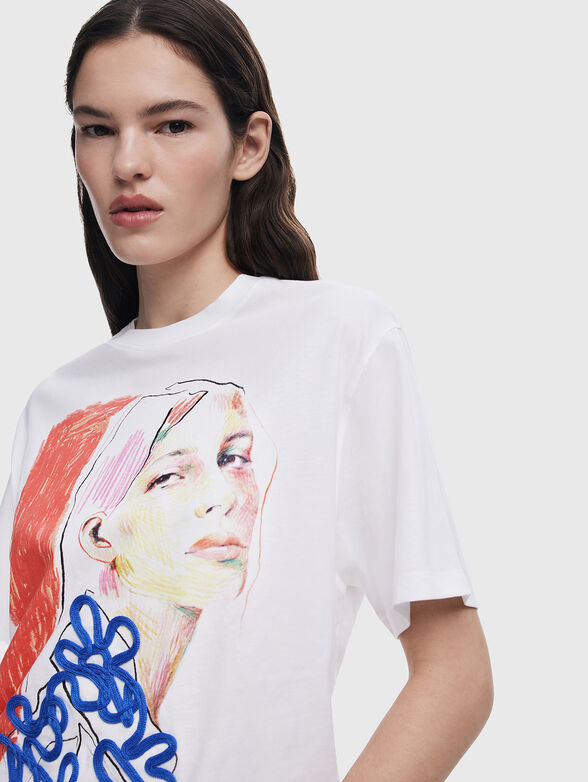 White T-shirt with print - 3