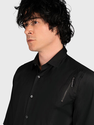 Black shirt with accent zips - 5