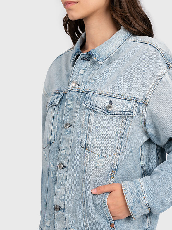 Denim jacket with worn-out effect - 2