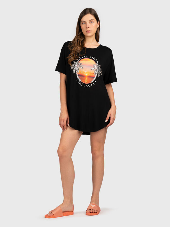 T-shirt dress in black - 4