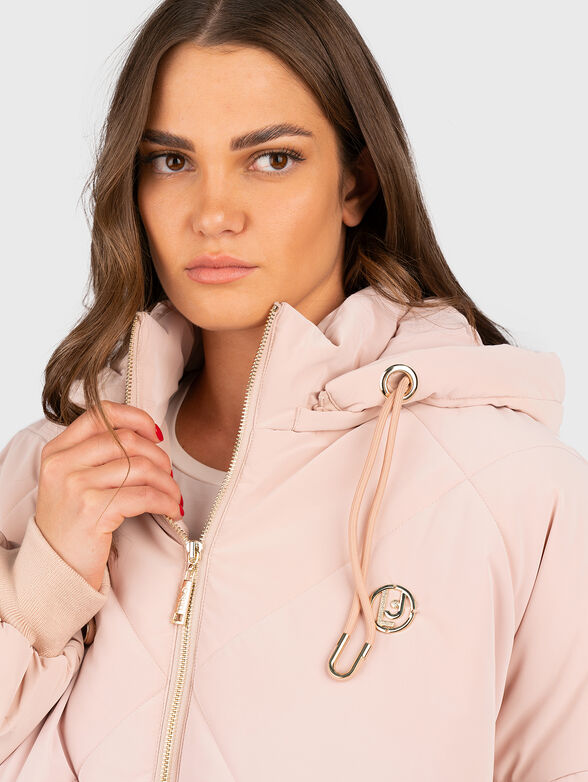 Hooded pink puffer jacket  - 6