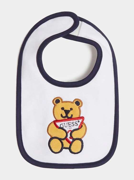 Bib with bear appplique - 1