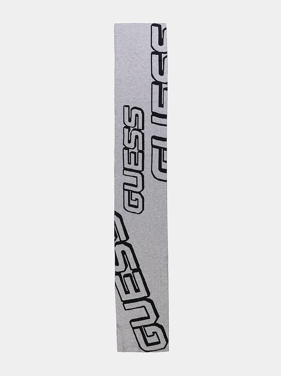 Black scarf with logo print - 1