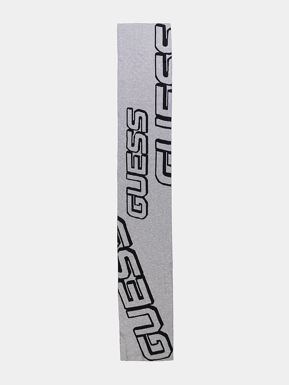 Black scarf with logo print - 1