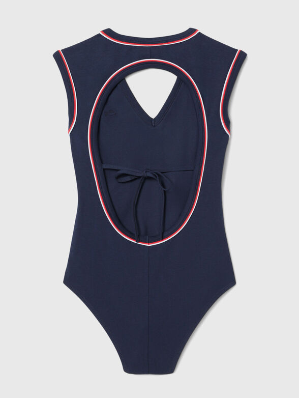 Cotton bodysuit with accent back and logo - 5