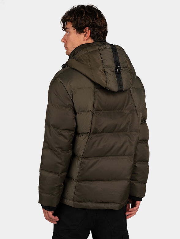 Dark green padded jacket with hood - 2