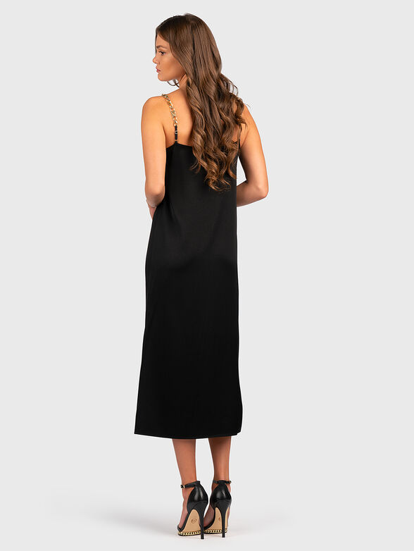 Black dress with accent straps - 1