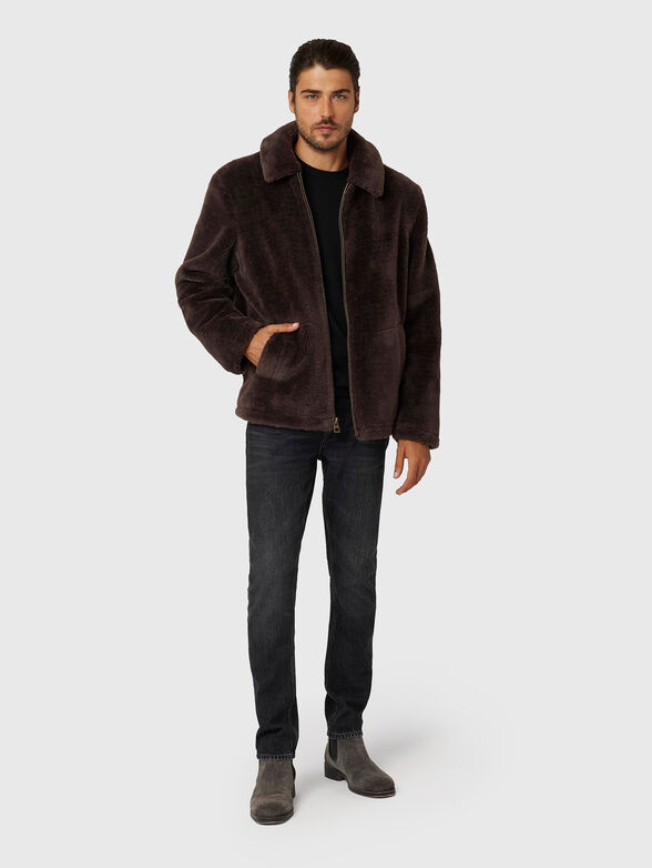 Beige eco fur jacket - 2