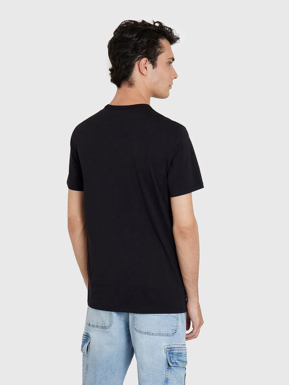 Black cotton t-shirt with logo - 3
