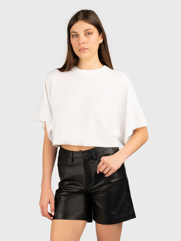 Cotton T-shirt with short cut - 0