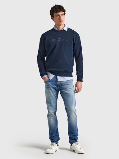 Light blue jeans with accent rips  - 4