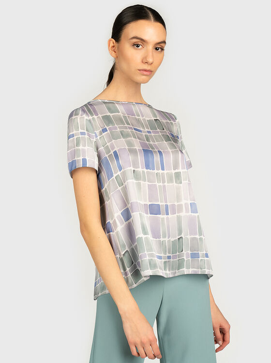 T-shirt με γεωμετρικό  τύπωμα - 1