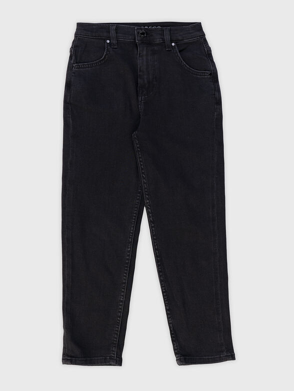 Black denim straight pants - 0