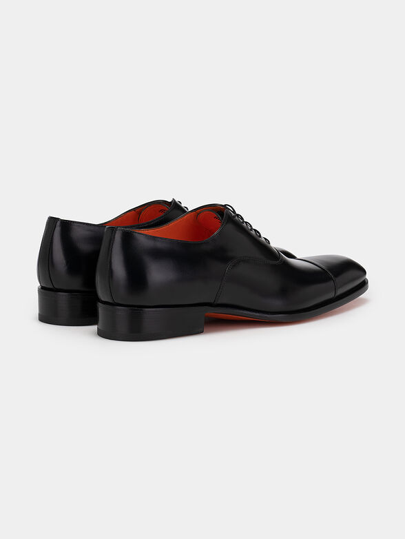 Leather Oxford shoes in black color - 3