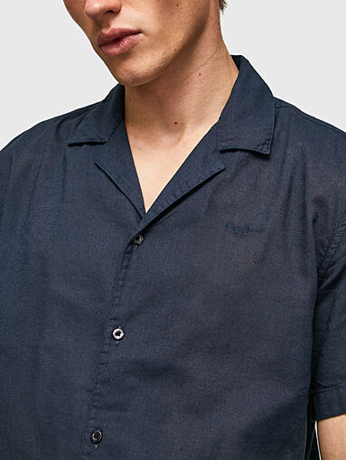 LASTINGHAM blue shirt from linen blend - 3