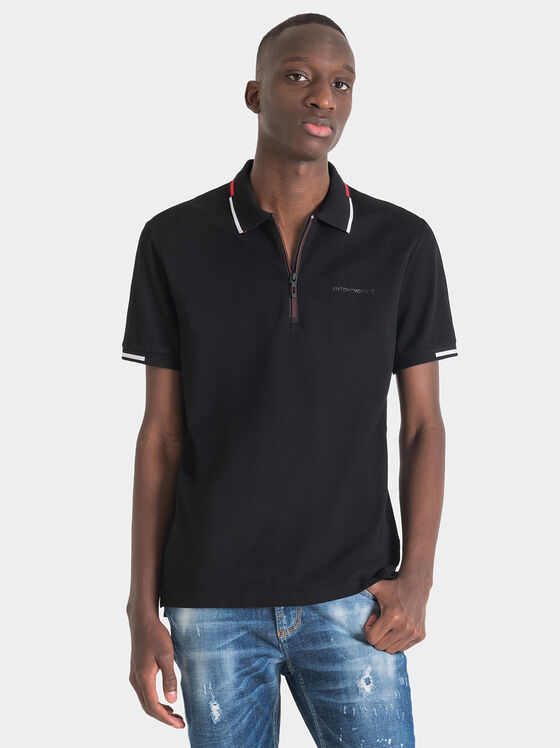 Cotton polo shirt with logo - 1