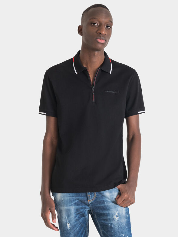 Cotton polo shirt with logo - 1