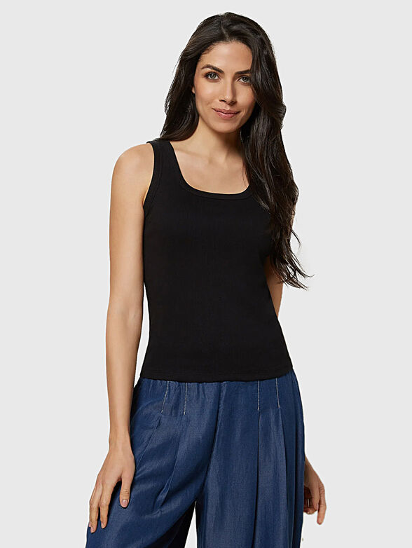 COLOR RIB top in black color - 1