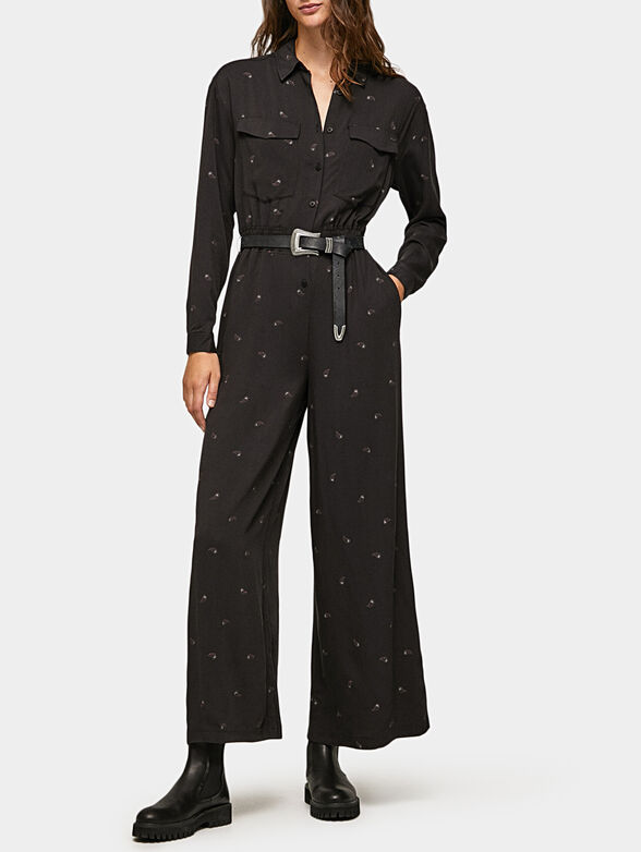 PAM black jumpsuit with belt - 0