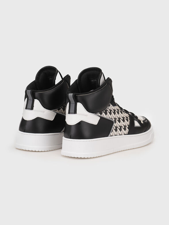 Logo-motif leather sneakers - 2