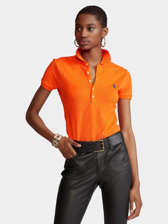 Πόλο-μπλουζάκι σε πορτοκαλί με λογότυπο - 1