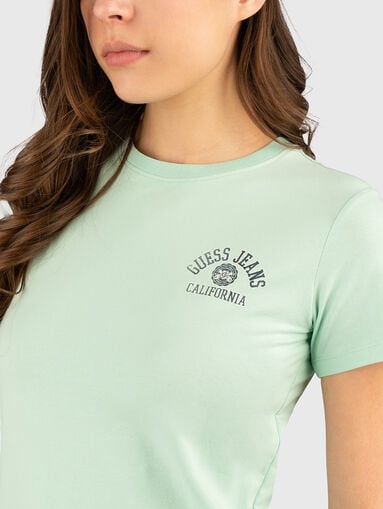 T-shirt with oval neckline and logo print - 4