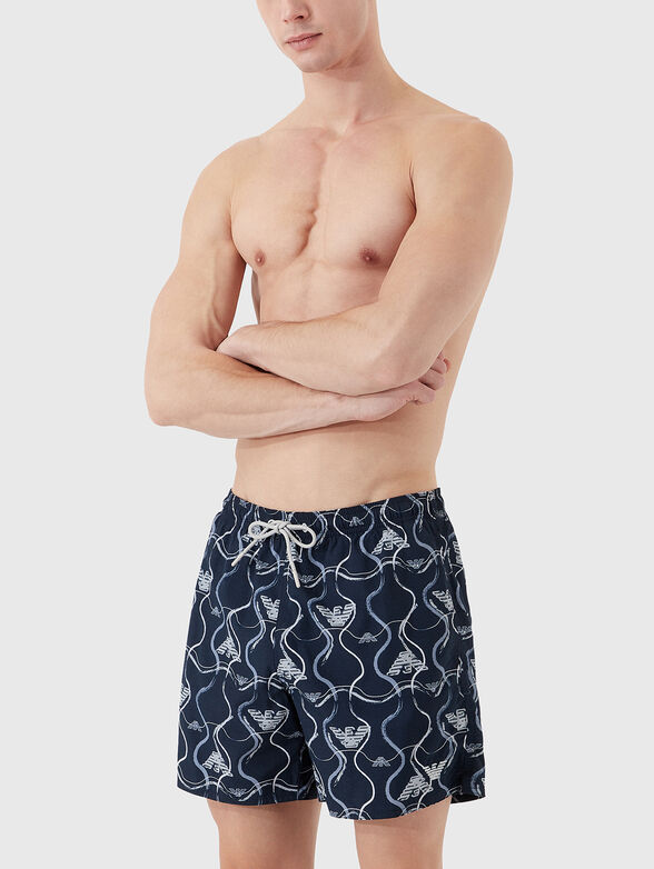 Beach shorts with monogram logo print - 1
