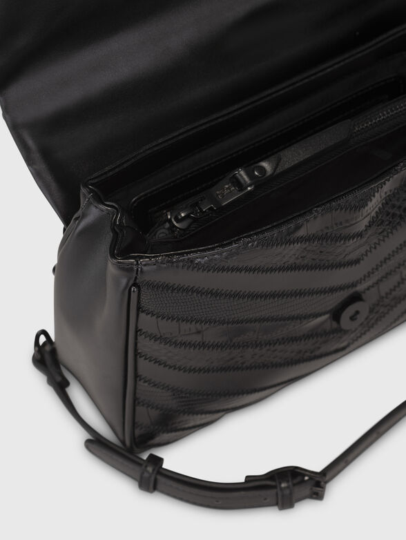 Logo-accent black crossbody bag  - 6