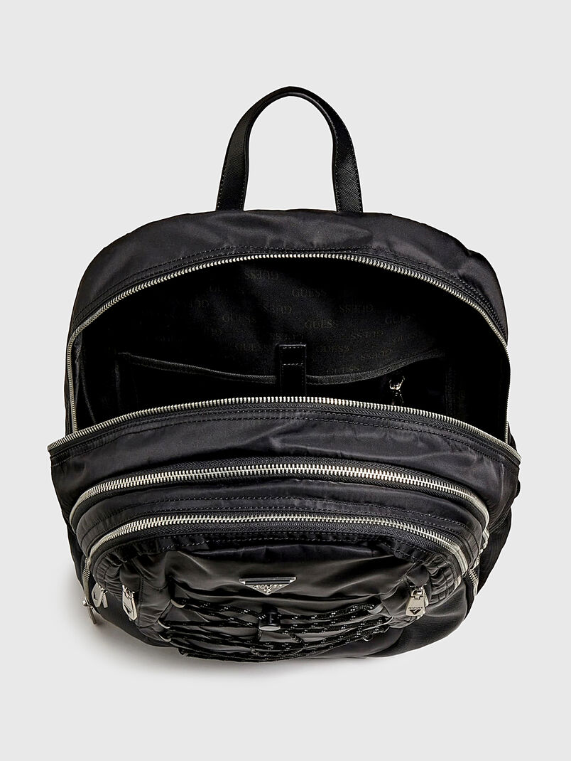 Black backpack with a triangular logo - 3
