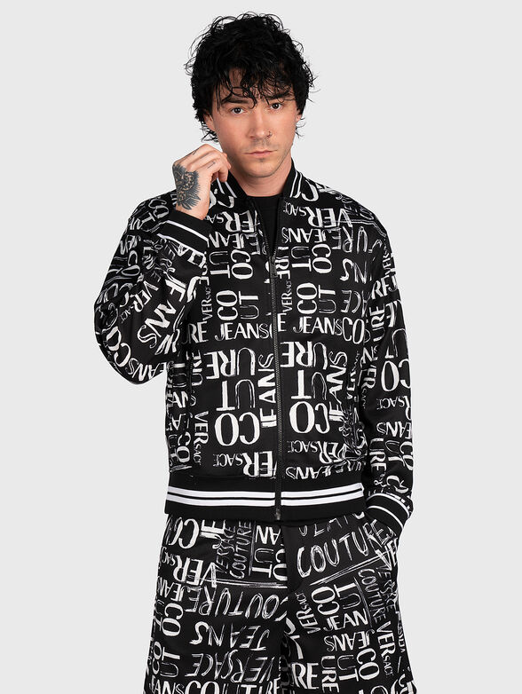 Sweatshirt with contrasting monogram print - 0