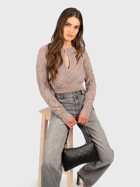 Crop perforated sweater  - 2