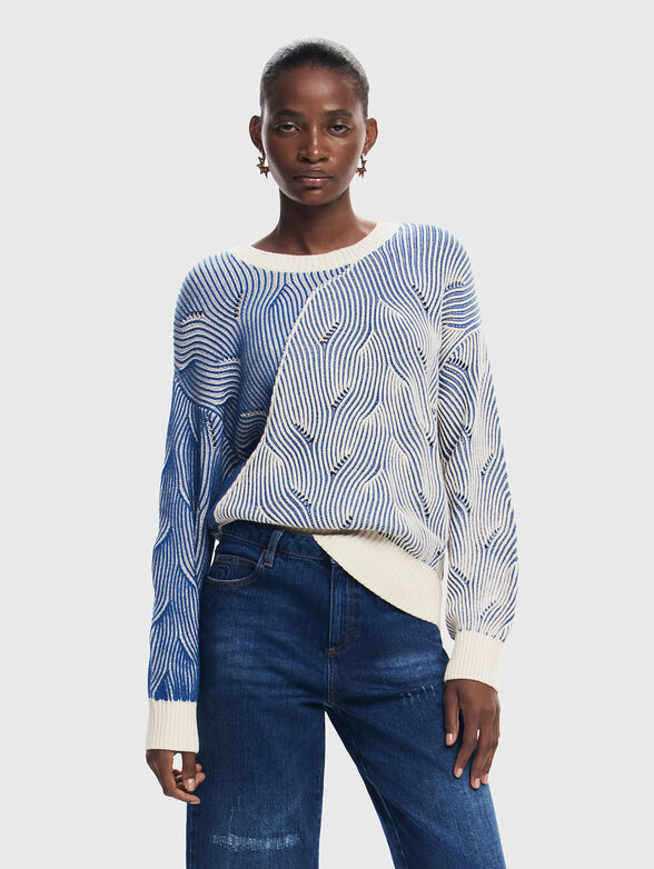 Sweater with oval neckline - 0