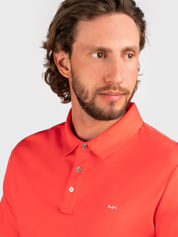 Embroidered logo cotton polo shirt - 4