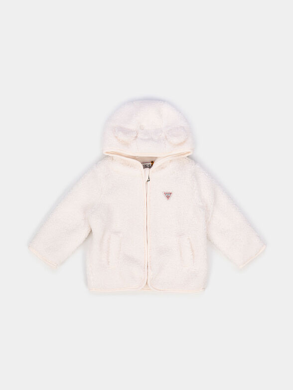Fluffy hooded sweatshirt with zip - 1