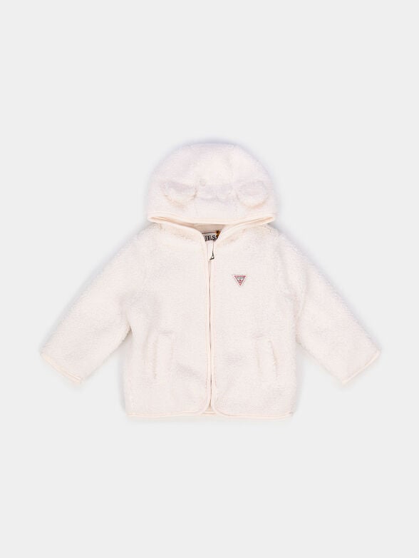Fluffy hooded sweatshirt with zip - 1